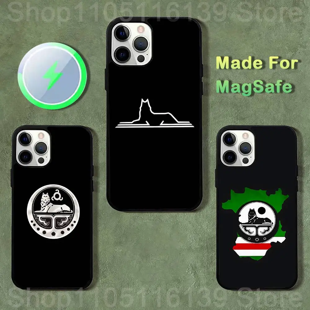 

chechen Coat Of a-Arms wolf Case For iPhone 17,16,15,14,13,12,11,Pro,Max,Plus,Mini,SE4,E Magnetic Magsafe Wireless Charging