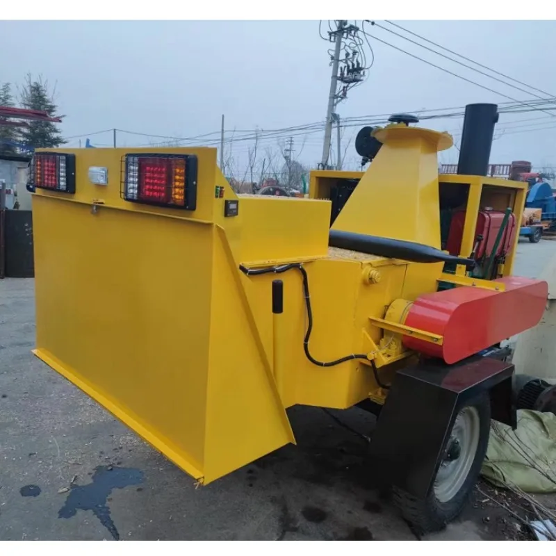 Mobile Diesel Powered Auto Hydraulic Forced Feeding Forestry Log Tree Branch Storm Waste Shredder Drum Wood Chipper Machine