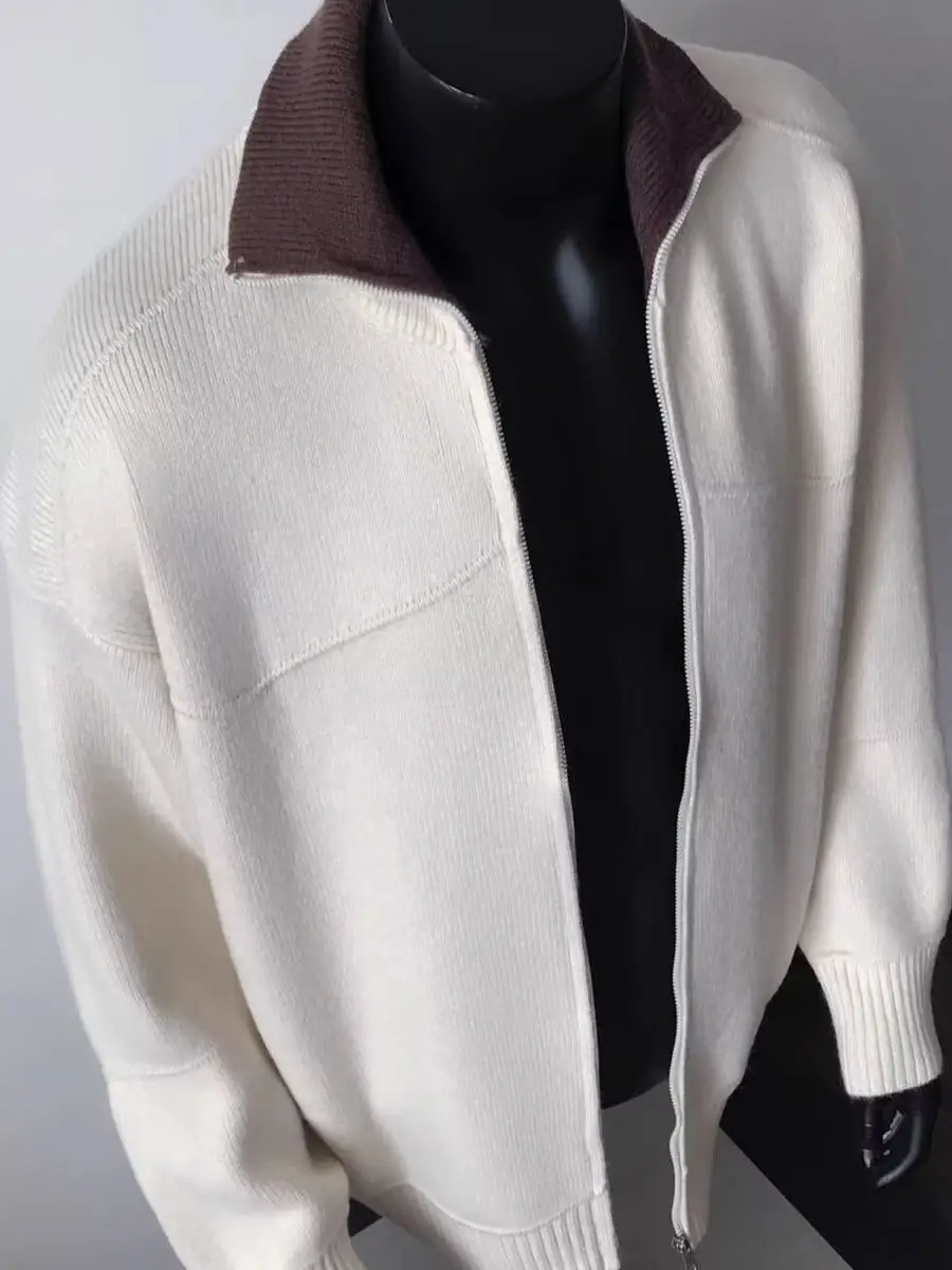 

Мужской повседневный вязаный кардиган, свитер, осень-зима, свободный крой, трикотаж на молнии, модный американский теплый мягкий длинный све