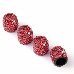 4 Pack Handmade Crystal Rhinestone Tire Valve Stem Caps, Wheel Tire Valve, Attractive Dustproof Bling Car Accessories, Universal