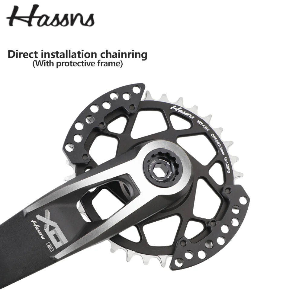 HASSNS XC MTB Bicycle chainring 32/34TCrown 0/3 Offset Cycling Aluminum Alloy Bike acesssories parts forGXP X9/X0/NX/X1/X01/XX1