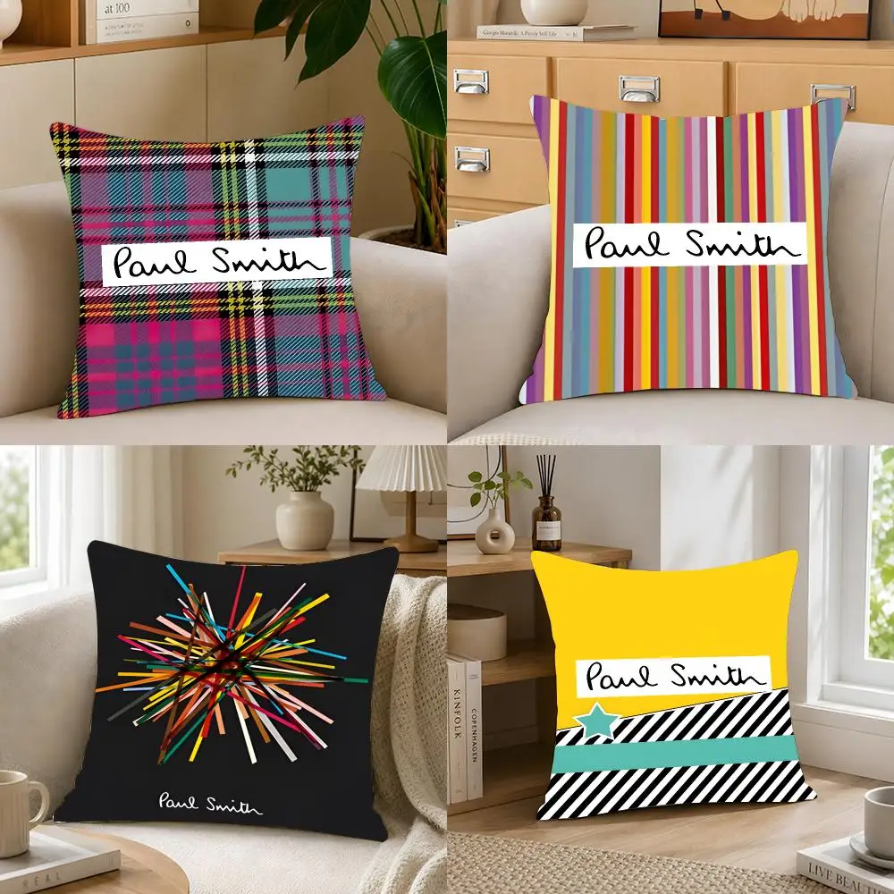 Brand Fashion Paul Smith Cushion Cover Crystal velvet sofa Aesthetic room decor Car seat back cushion