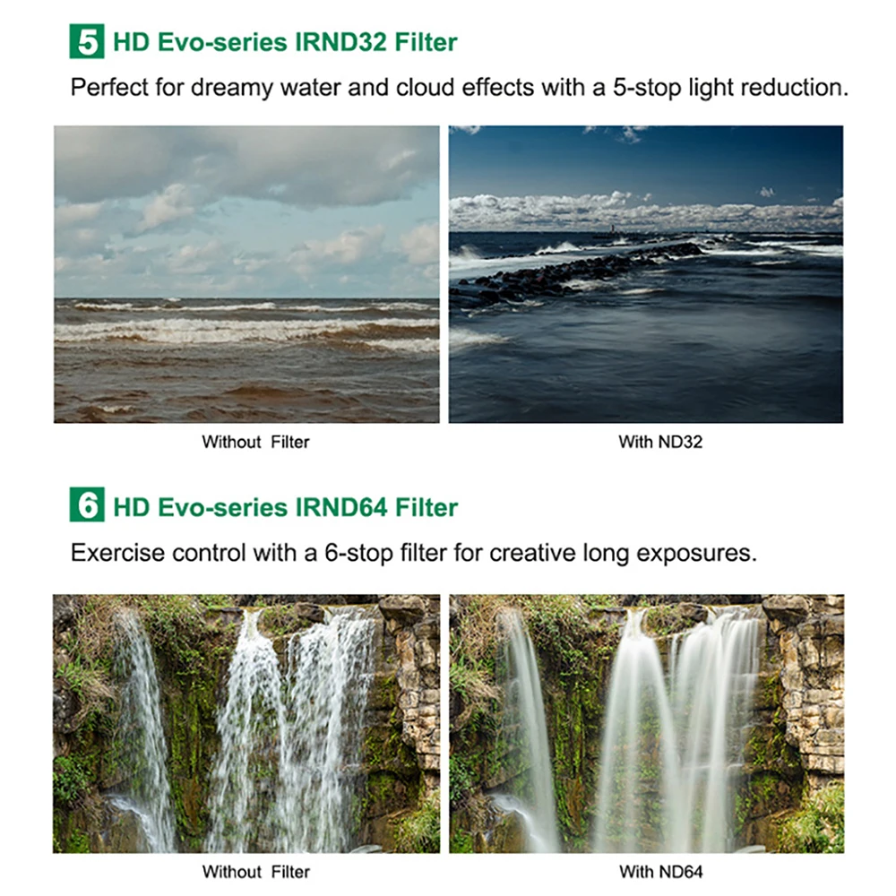 H&Y EVO Series Magnetic Video / Landscape ND Filters Kit Camera Lens Filter ND8 ND16 ND32 ND64 ND1000 67mm 72mm 77mm 82mm 95mm