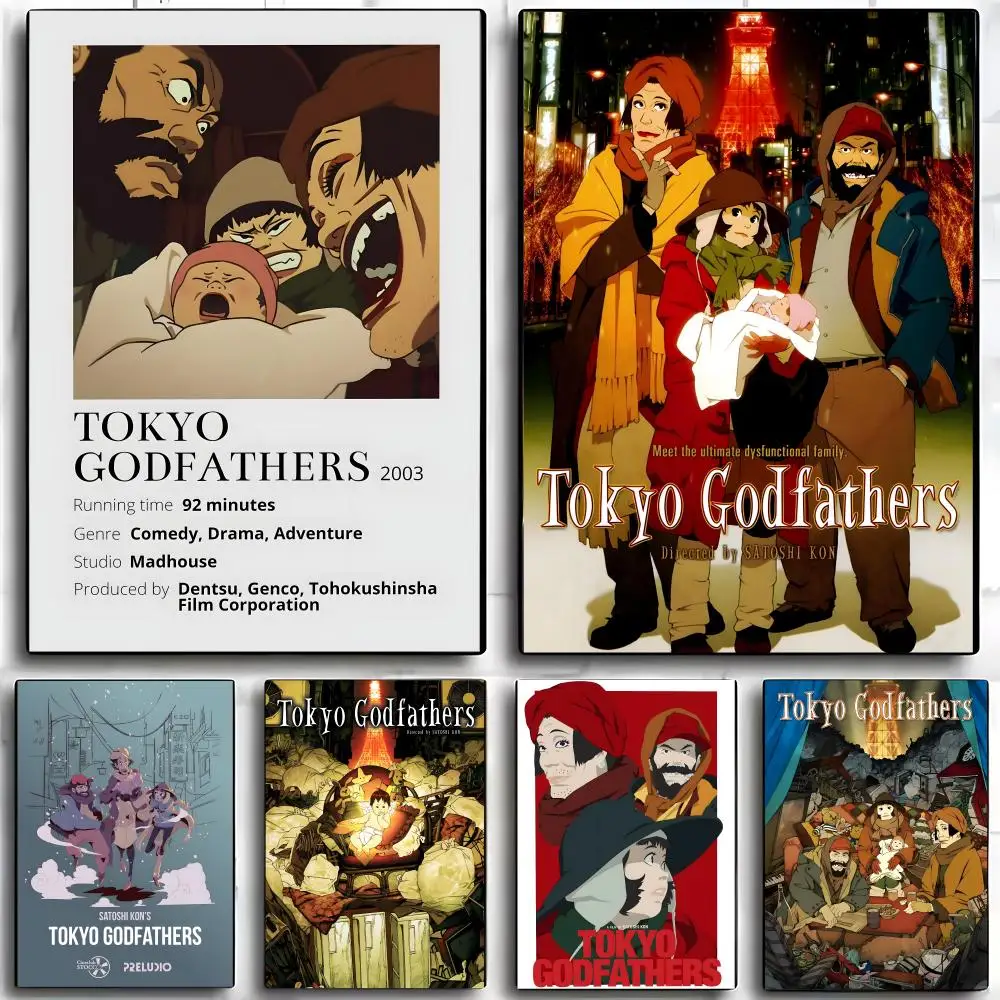 Anime T-Tokyo G-Godfathers Poster Wall Art Print Art Suitable for Living Room Bedroom Bar Parlor Home Decor Gift