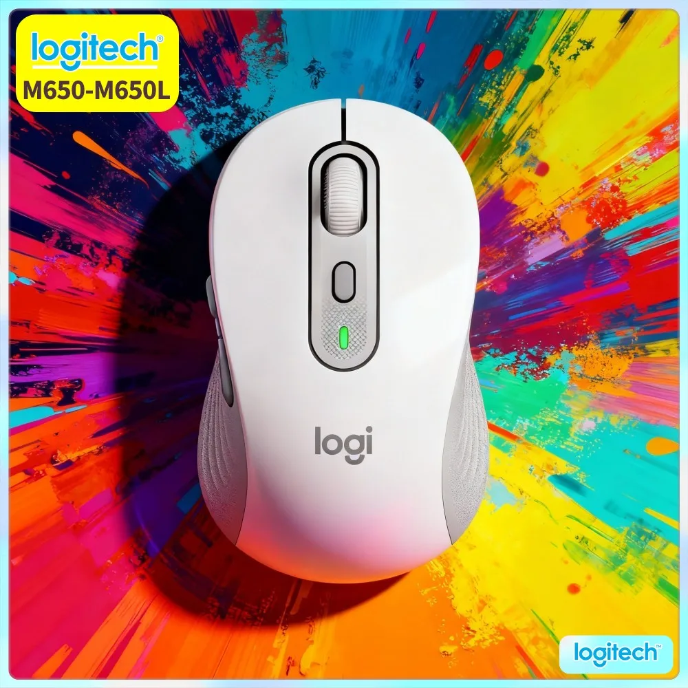 Logitech M650/M650L Ergonomic Mouse - Recycled Plastic Build, Smartwheel Speed Modes, 20-Month Bluetooth Battery, 5 Buttons