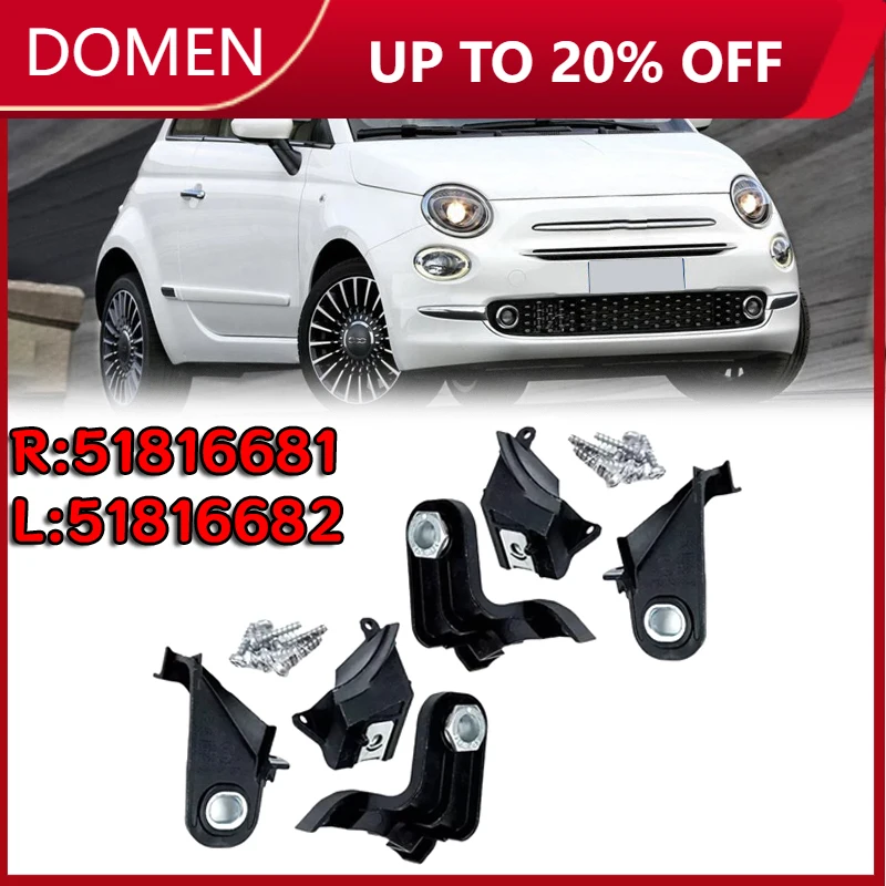 

Car Front Left Right Headlight Mounting Bracket Black Headlight Bracket Repair Kit For Fiat 500 2007-2015 51816681 51816682