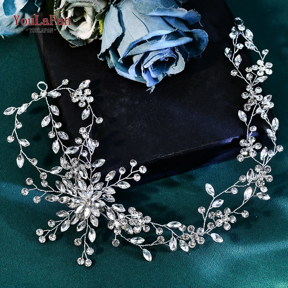 

YouLaPan Rhinestone Belt For Wedding Dresses Women Belt For Dress Shiny Handmade Silver Color Belts For Gown Wedding SH242