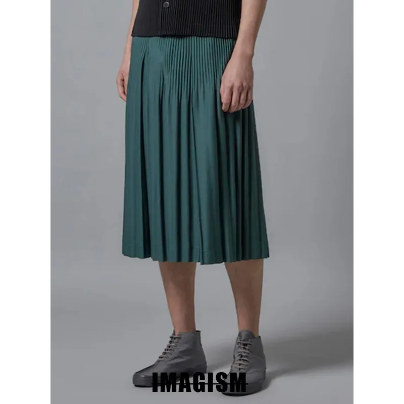 Miyake Pleated Seven Pants Men 2025 Fall New Japanese Senior Sense of Comfort Pleated Casual Loose Seven Umbrella Pants Men