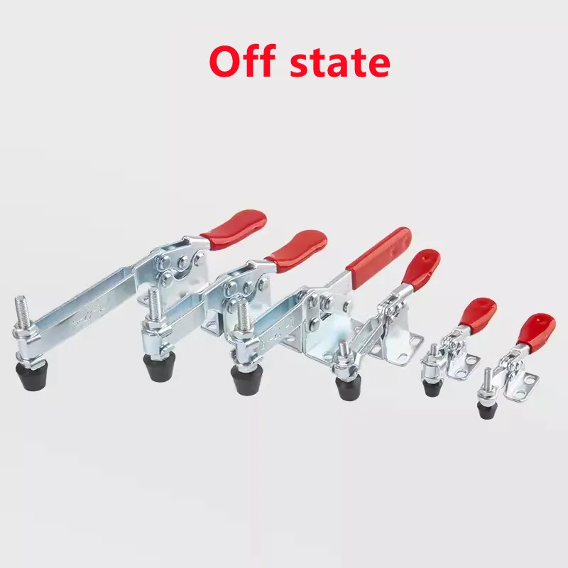 2Pcs Horizontal Toggle Clamp GH-201/201B/201C Quick-Release Clamps Set Heavy Duty Vertical Toggle Clip Woodworking Hand Tool image 4