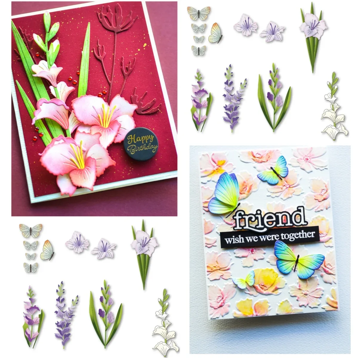 Gladiola Flower Butterfly Metal Cutting Dies for DIY Decorating Scrapbook Paper Card Album Embossing Craft 2024 Arrivals