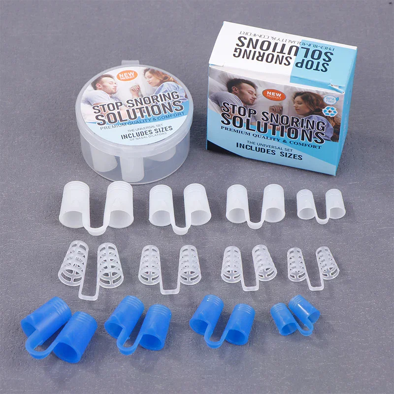Silicone Anti Snore Nasal Dilators Apnea Aid Snoring Nose Clip Nose Breathing Apparatus Devices 4/8Pcs