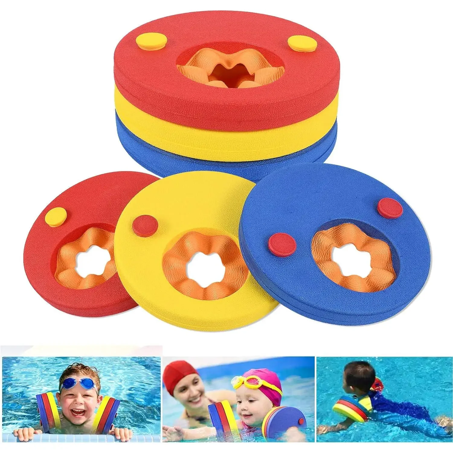 

Swimming bands for children pack of 6 eva floating discs colorful swimming bands for children ages 3 to 14 weight 15 to 30 kg