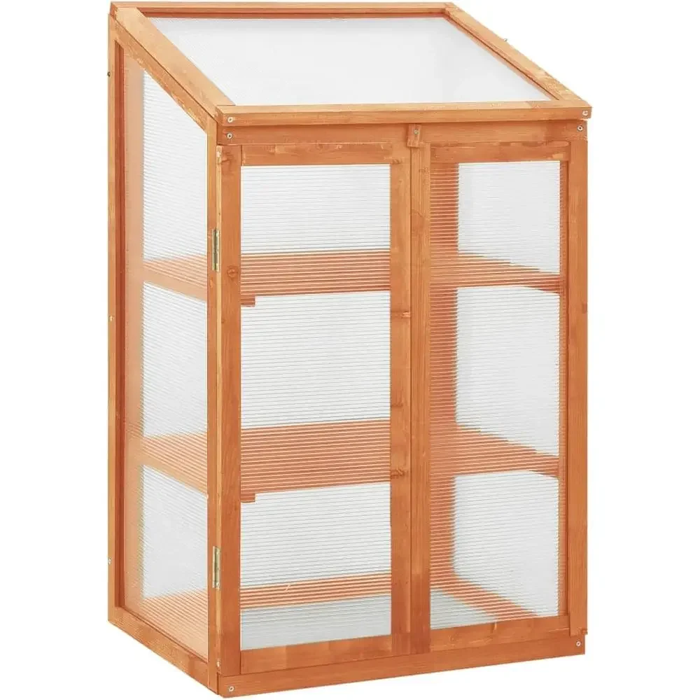 Outdoor Gardening Greenhouse Tent, 23.6x17.7x39.4, Wood Frame