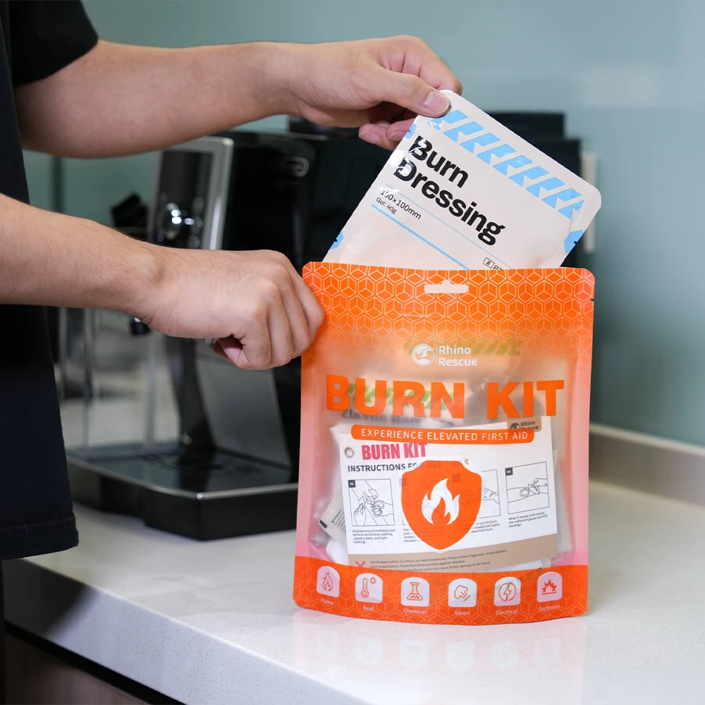 RHINO RESCUE Burn Care Kit: Cooling Gel Dressings, Relief Packets, Cooling Cream, IFAK Emergency First Aid Supplies