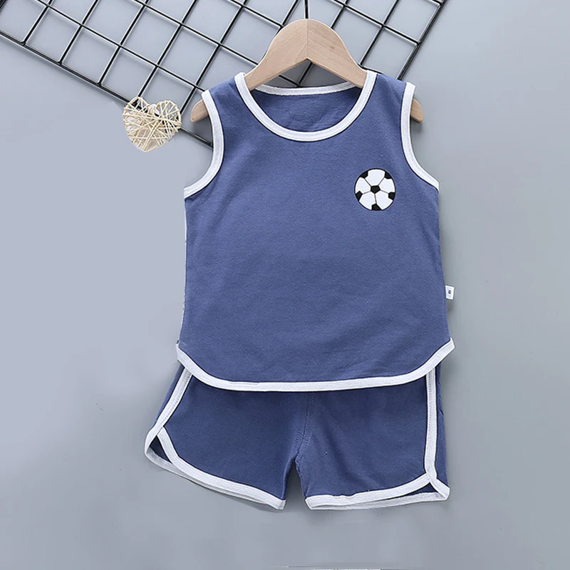 

Детский комплект: жилетка и брюки для мальчиков и девочек, повседневный спортивный костюм из чистого хлопка, летняя одежда для малышей, детский спортивный комплект