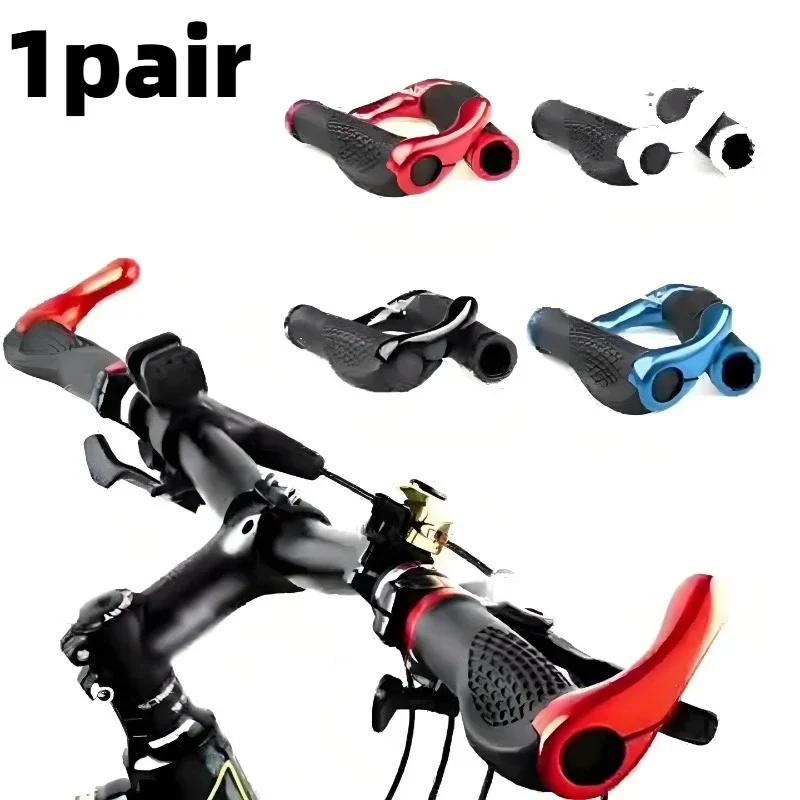 AliExpress NONE 1 Pair Ergonomic Anti-Slip Lock-On Bike Handlebar Grips Aluminum Alloy Rubber Bicycle Grips MTB Bike Accessories