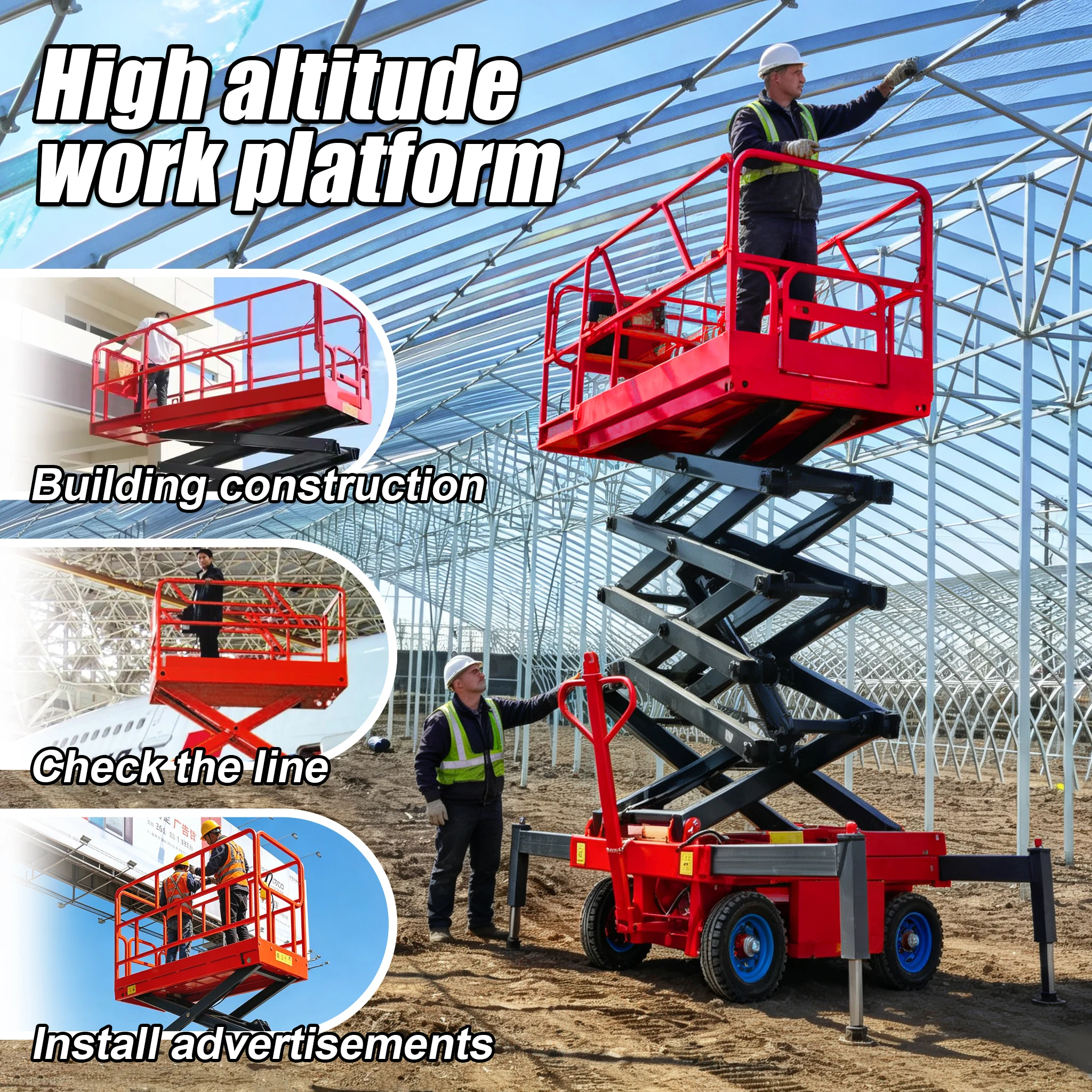 Customized Lift Platform Safe Guard Rail Stable Lifting Easy Operation Suitable For Warehouse Cargo Handling & Renovation Works