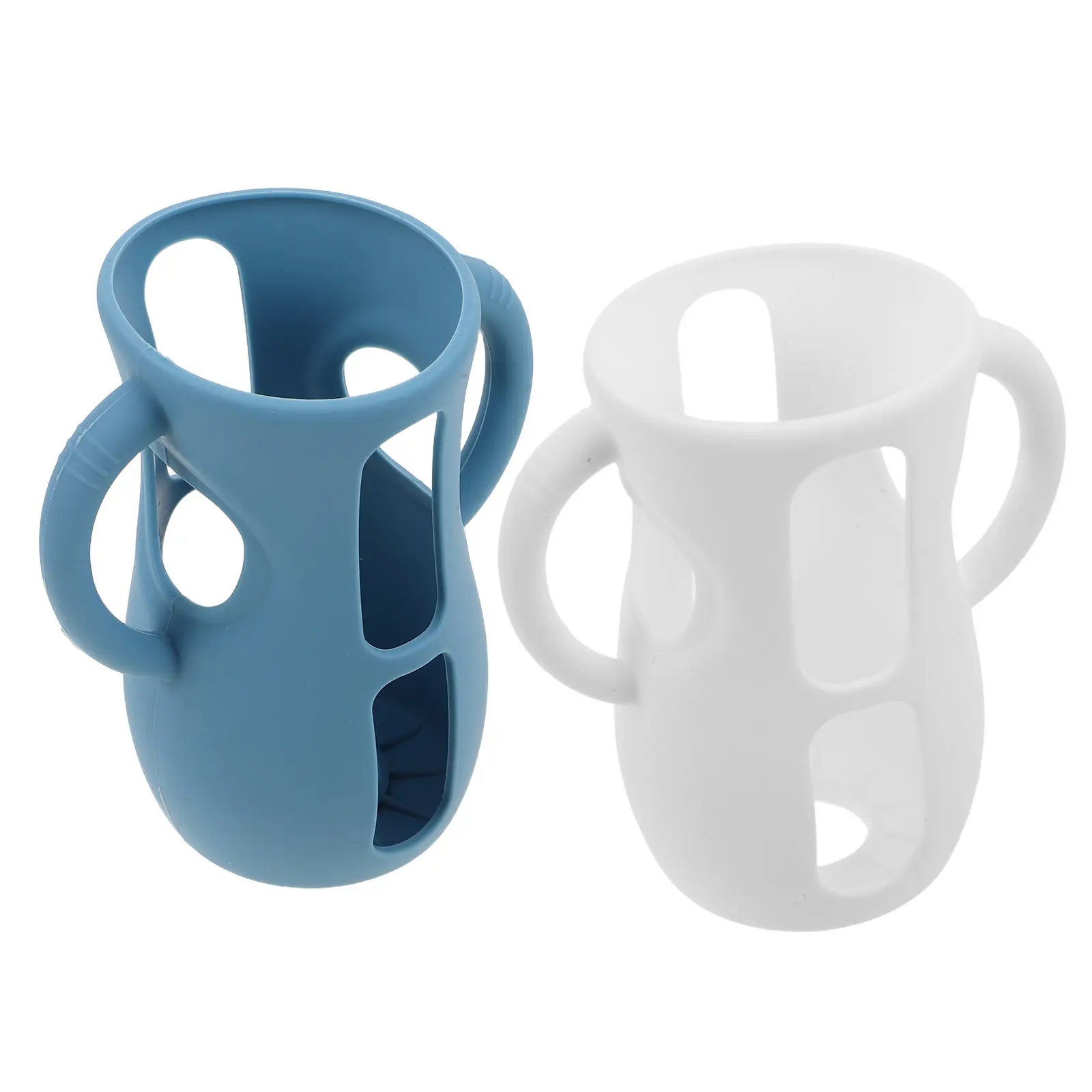 

2Pcs Baby Bottle Sleeve Protector Silicone Feeding Bottle Cover Handle Nursery Sleeve Anti Leak Breakage Holder Compatible