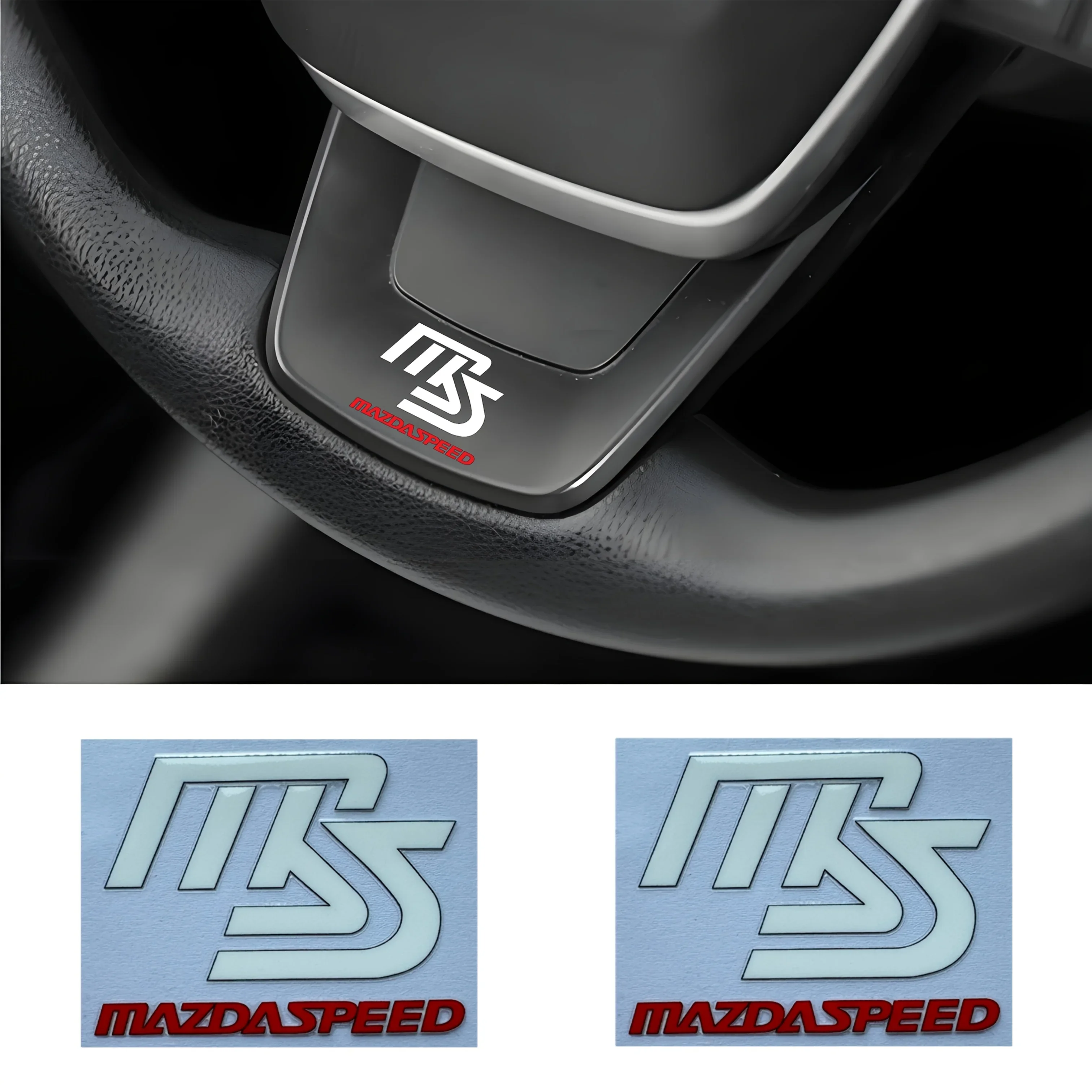 สติกเกอร์โลโก้ “Mazdaspeed MS” สำหรับรถยนต์ 4 ชิ้น/ชุด ดีไซน์สปอร์ต ตกแต่งภายนอกรถยนต์ อุปกรณ์ตกแต่งส่วนบุคคล