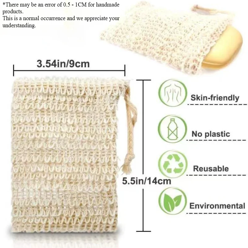 10 قطع من شبكة فقاعات الرباط المصنوعة يدويًا من القطن والكتان، كيس رغوي للصابون، شبكة رغوية لتنظيف الوجه #6