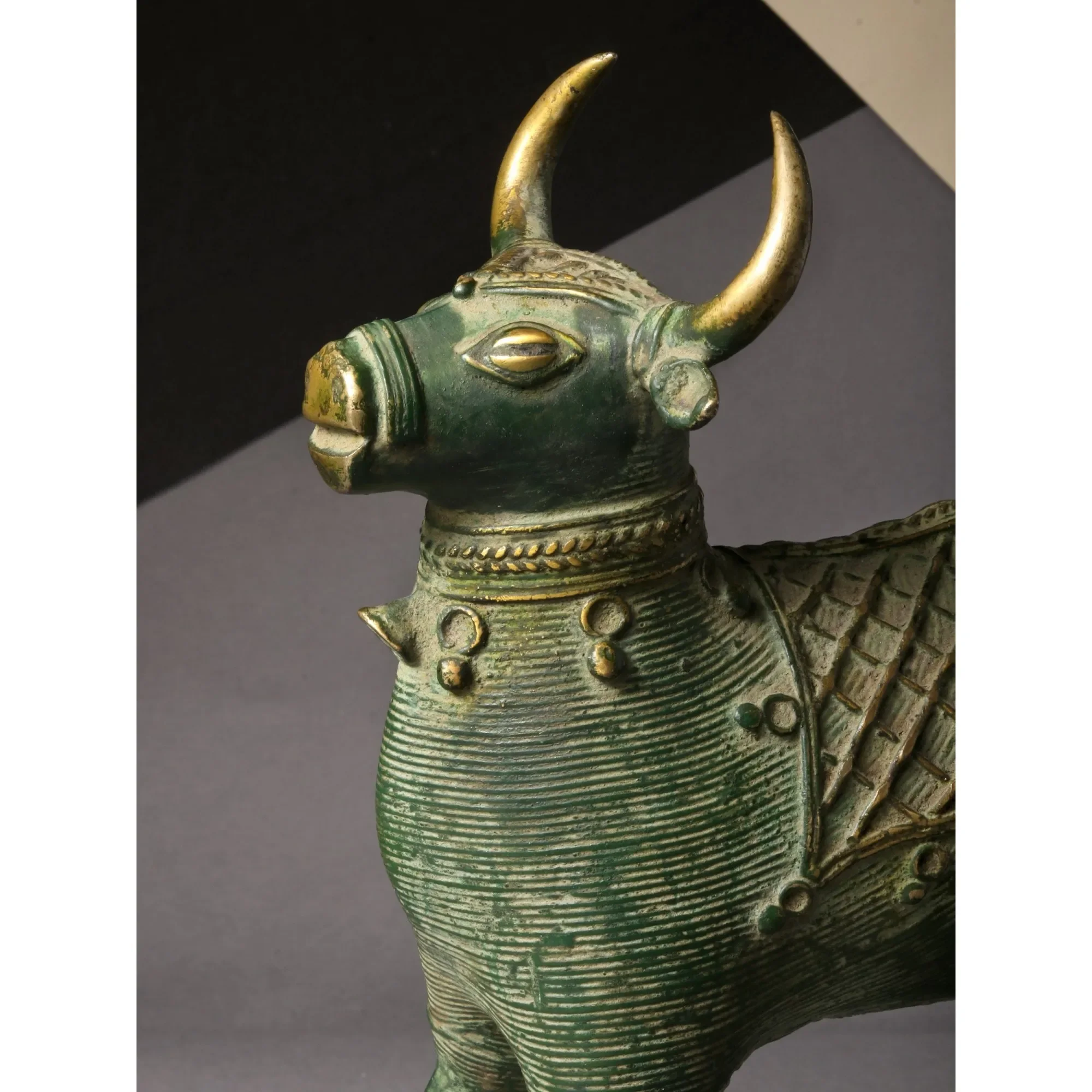 8 inch Handmade Brass Nandi Sculpture Tribal Art Made in India Product Category Sculpture