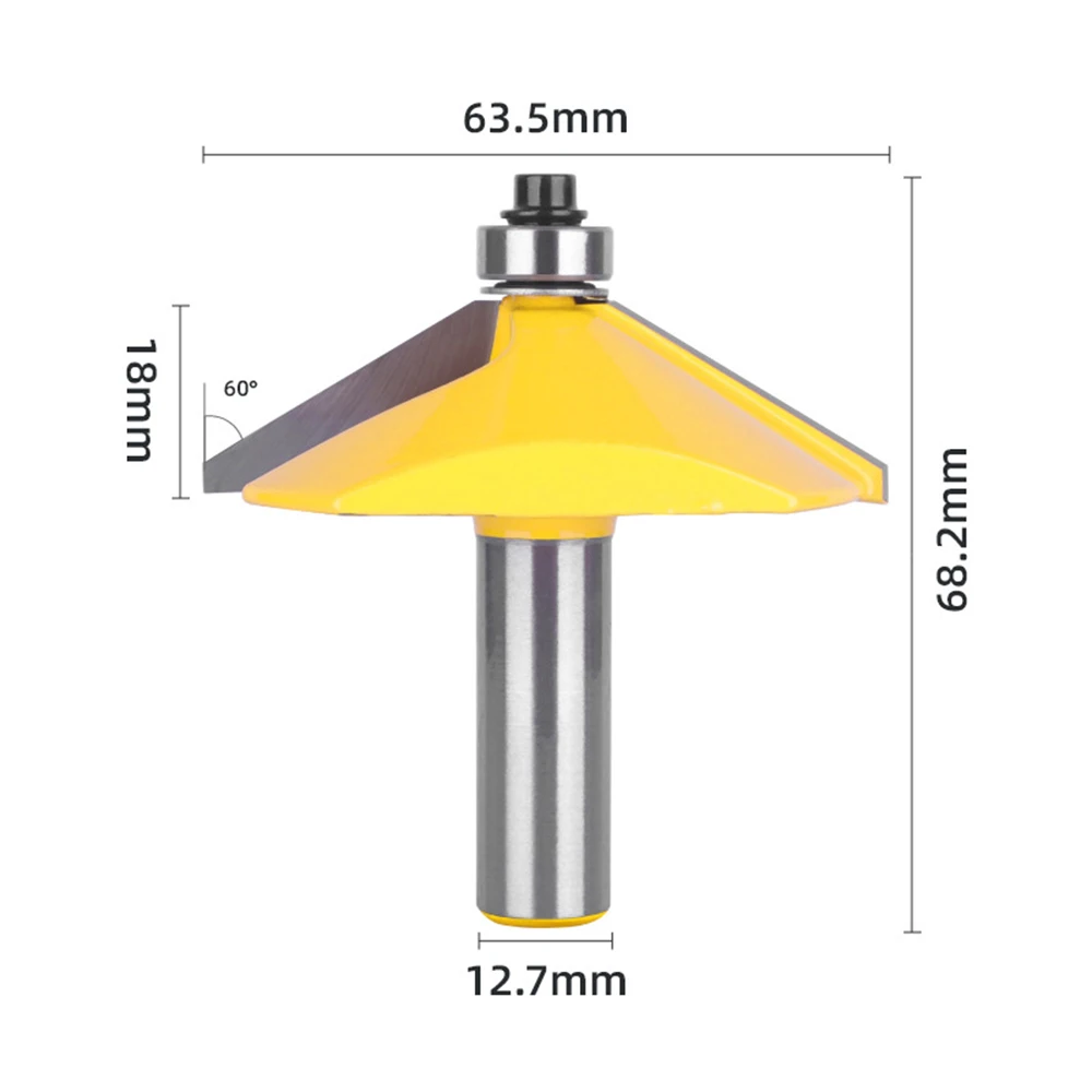 1PC 60 Deg Bevel Edge Forming Chamfer Router Bits with Bearing Chamfering CNC Wood Cutting Tools Woodworking Milling Cutter