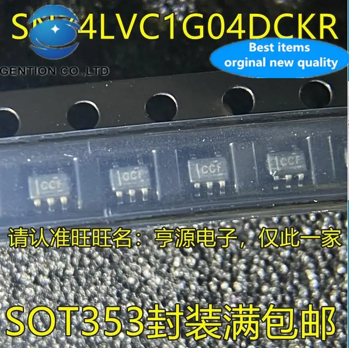 20 pces 100% original novo sn74lvc1g04 sn74lvc1g04dckr silkscreen ccf sot-353 smd chip de lógica