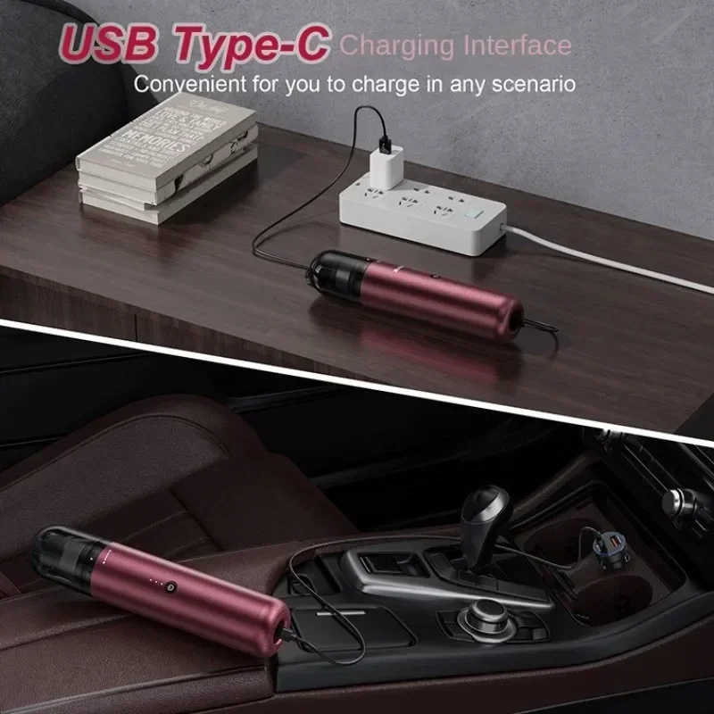 เครื่องดูดฝุ่นในรถยนต์ไร้สาย16000PA เครื่องดูดฝุ่นในรถยนต์แบบ USB เครื่องดูดฝุ่นแบบใช้มือถือหุ่นยนต์