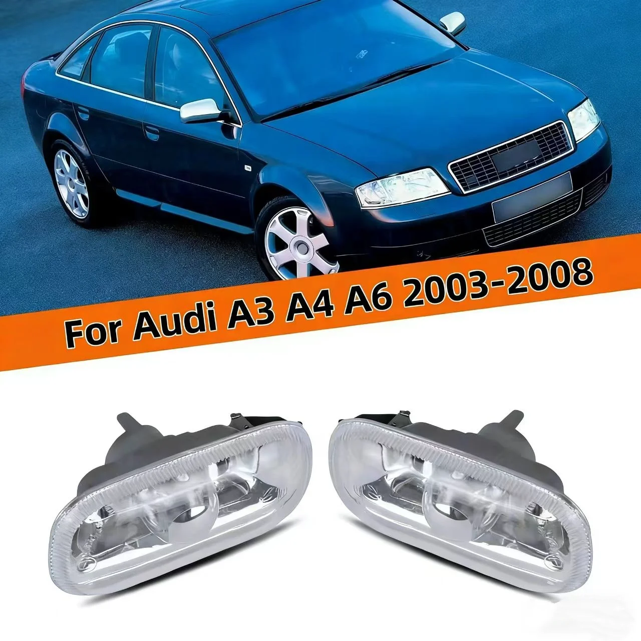 Pair For Audi A3 A4 A6 2003-2008 Wing Side Turn Signal Indicators Clear Set