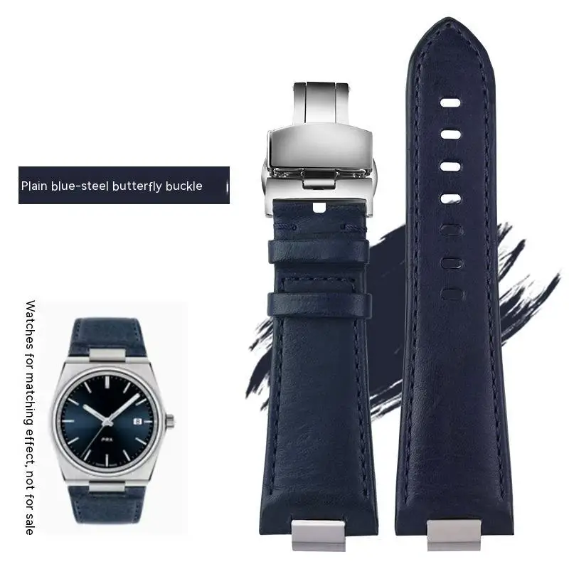 For Tissot 1853 Super Player PRX Series T137.410/T137.407 Genuine Leather Watchband T137 Men's Raised Leather Watch Strap 12mm image 3