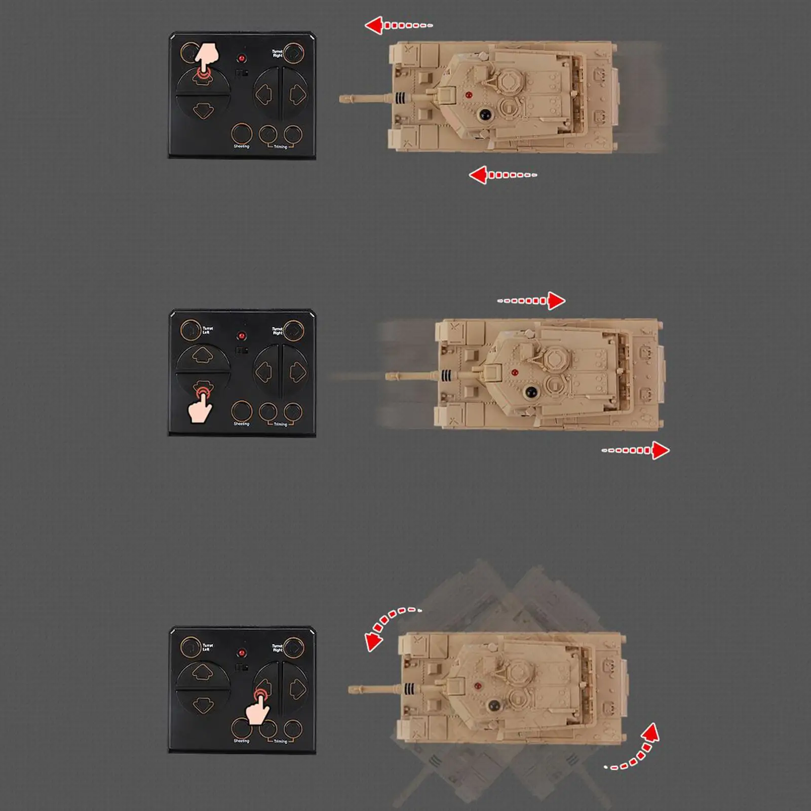 Zdalnie Sterowany Czołg 2.4Ghz Model Akumulatorowy Samochód Modelarski z Obrotem 360 Stopni do Wyścigów Hobby, Zabawy na Zewnątrz dla Dzieci i Dorosłych