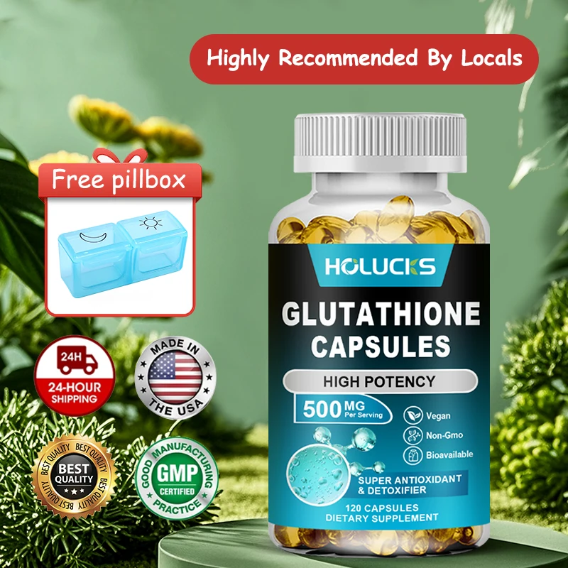 

Premium Glutathione Capsules, Support Internal Skin Brightening & Overall Detoxification, Promotes Liver Health, Vitality, Vegan