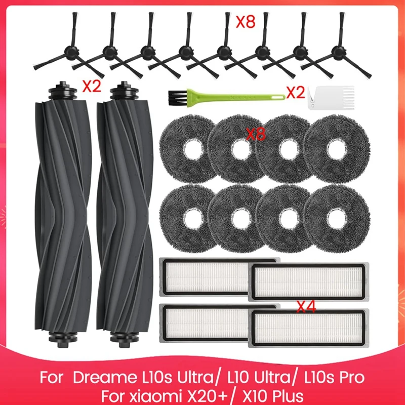 For Dreame L10s Ultra/ L10 Ultra/ L10s Pro, Replacement Parts Set For Xiaomi X20+/ X10 Plus Robot Vacuum Cleaner Parts