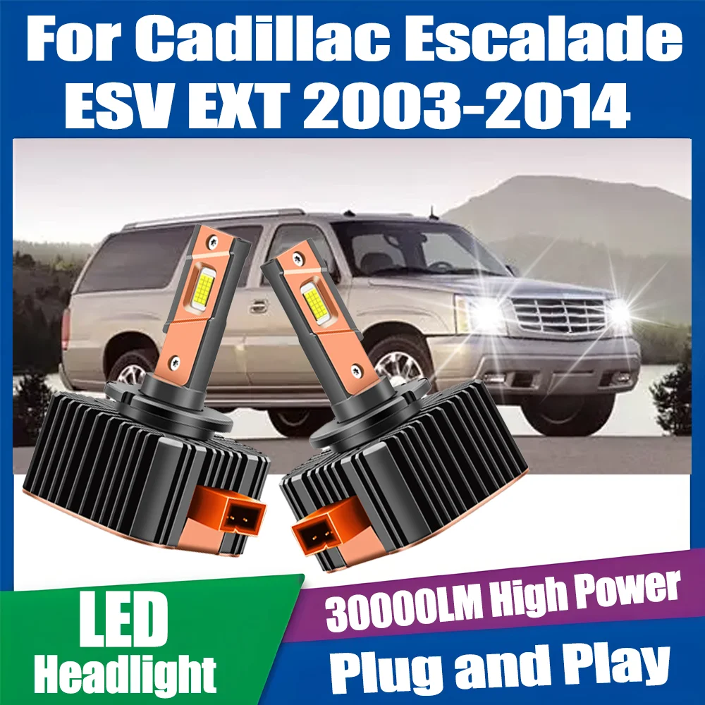 6000K HID Xenon Lights LED Headlight For Cadillac Escalade ESV EXT 2003 2004 2005 2006 2007 2008 2009 2010 2011 2012 2013 2014