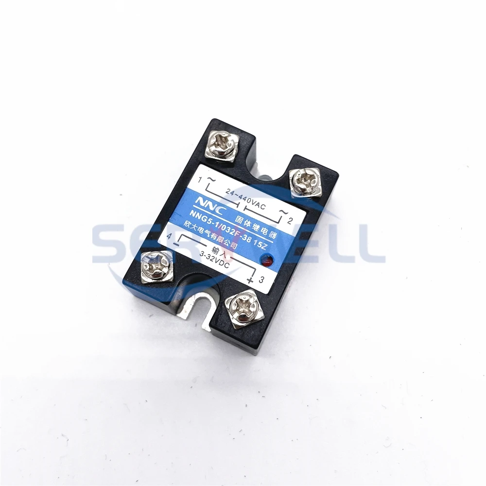 (NNG5)HHG5-1/032F-38 15Z SSR Solid State Relay 4 Screw Terminal Input 3-32V DC Output 15A 24-440V AC