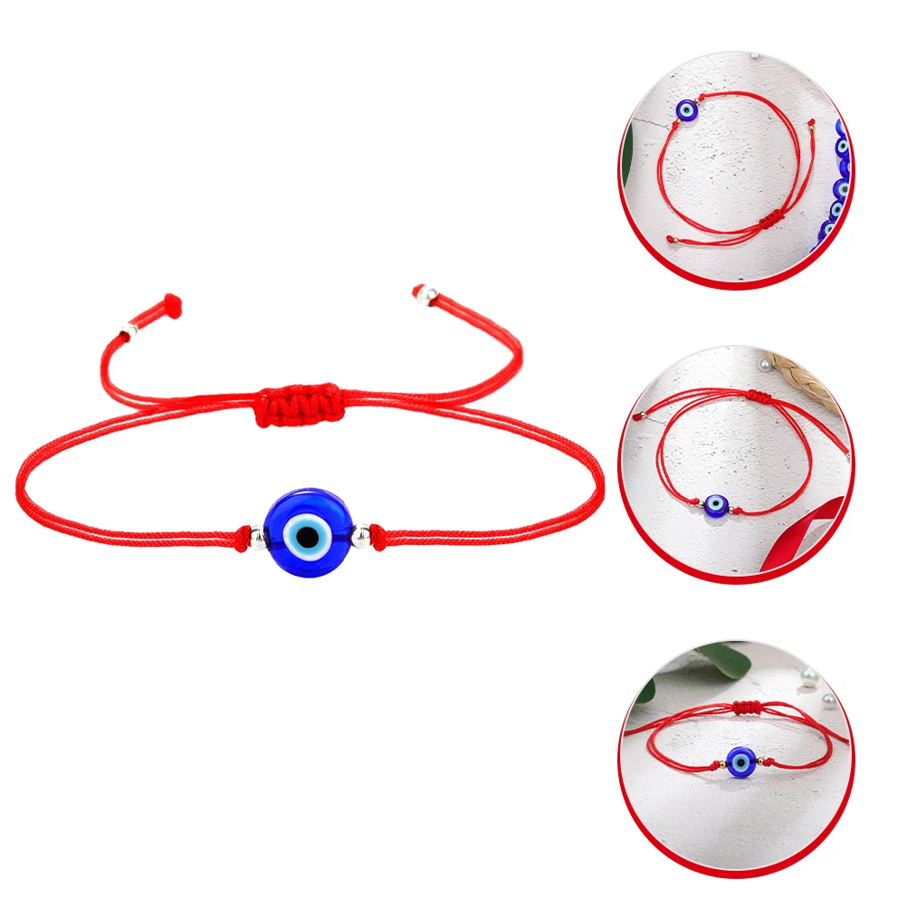 

Evil Eye Bracelet Jewelry Handmade Red String Blue Charm Nylon Rope Thread Protective Fashion Accessory Women Men