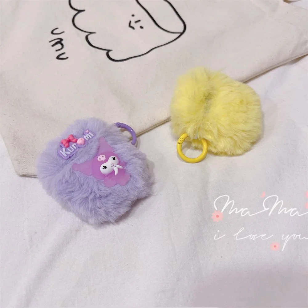 Наушники Аксессуары для AirPods Pro 2rd Симпатичные Мультяшные Sanrio ролевые Kuromi светящиеся наушники для Air Pods 1 2 3 мягкий плюшевый защитный чехол
