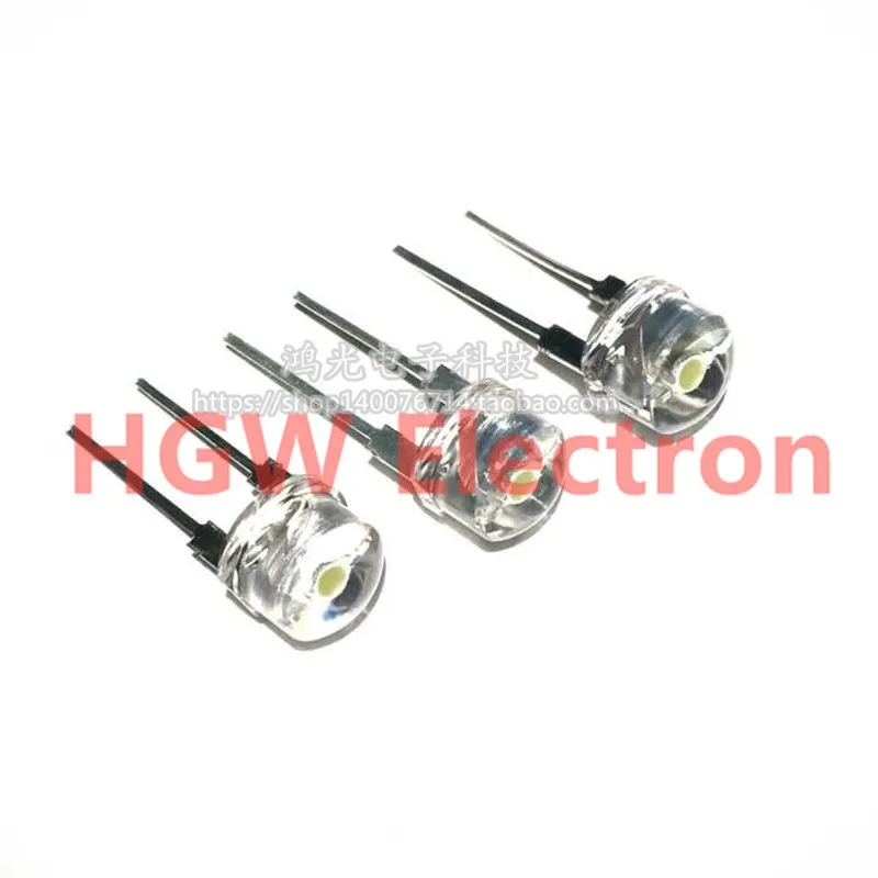 50pcs F8 Straw hat white light Highlight strong light flashlight LED Lamp bead 8mm Light-emitting diodes (leds) lighting LED