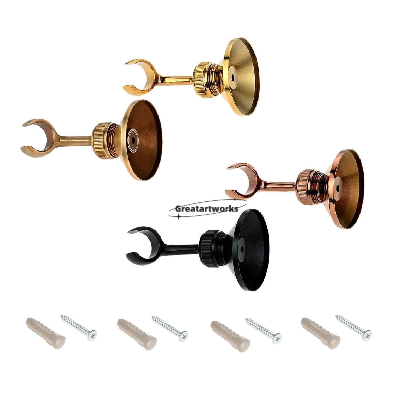 1pc Retro Style Shower Head Holder Pure Copper Adjustable Elegant Handheld Shower Bracket Rose Gold Antique Bronze Black Bath