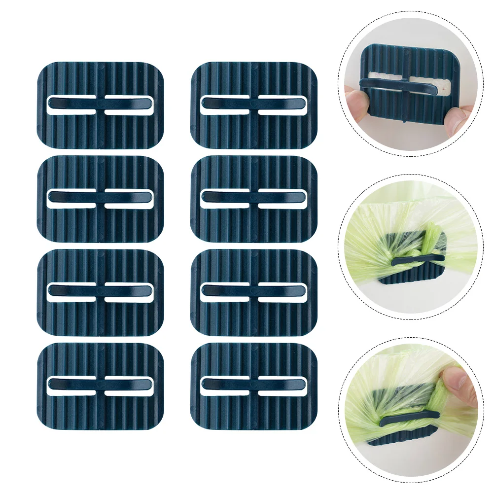 8 Pcs Trash Can Clips Sturdy Plastic Fixer Gray Non Slip Garbage Fasteners Clamp Cans Kitchen Accessories Household