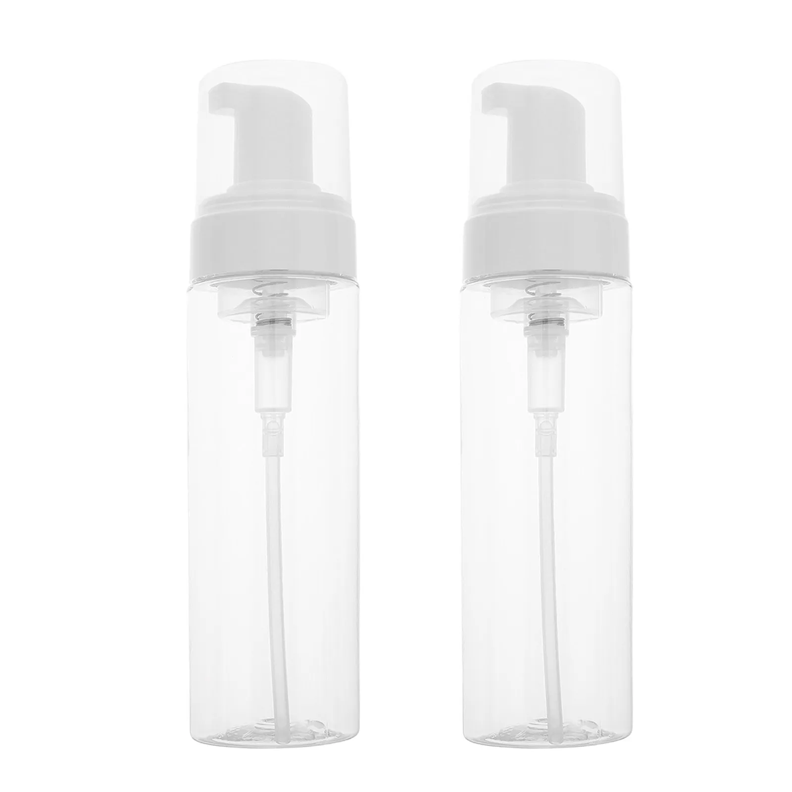 

2Pcs Clear Foaming Dispenser Bottle Refillable Plastic Hand Soap Shampoo Lotion Travel Pump Container Bathroom Shower Gym