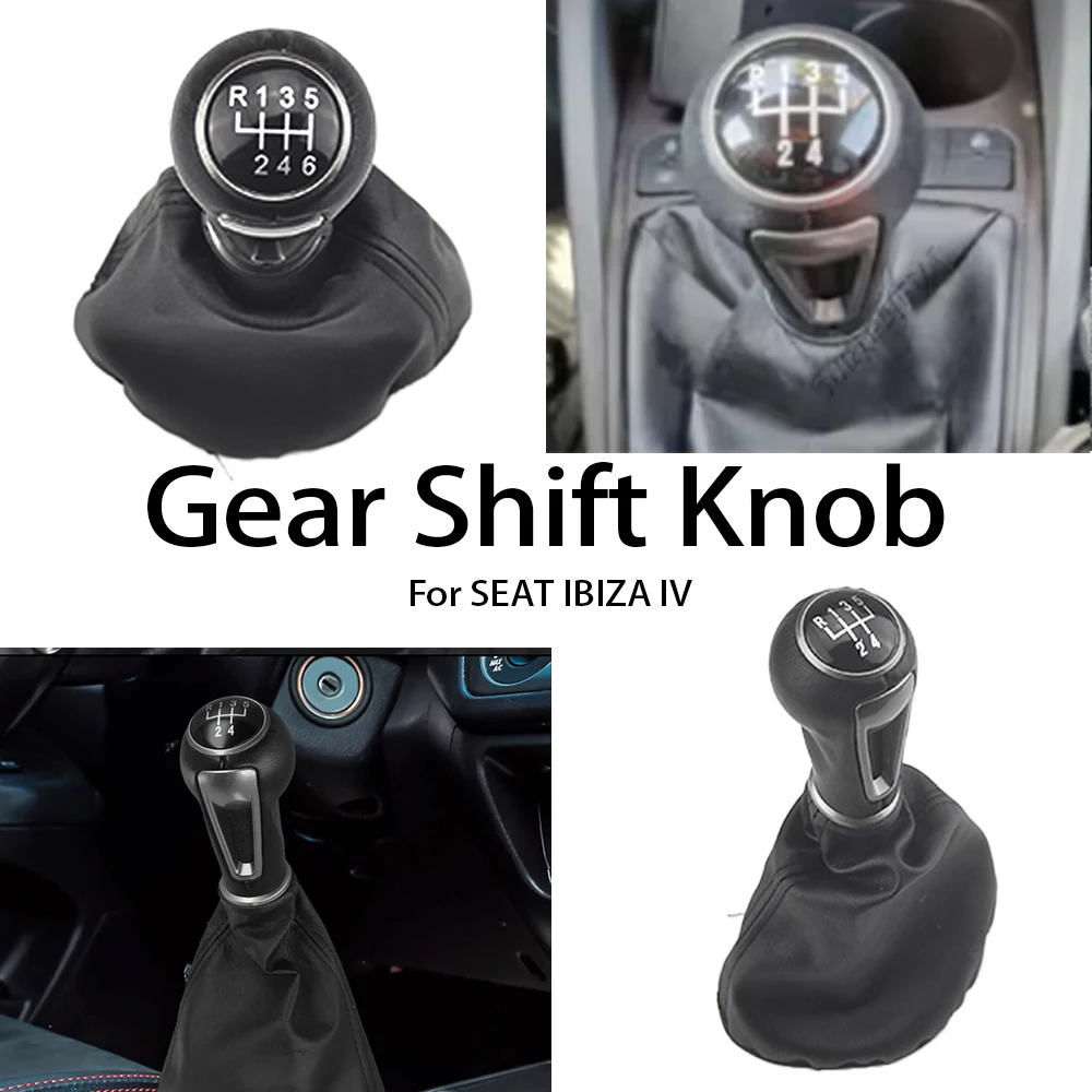 

Fit For SEAT IBIZA IV 5/6 speed Car Gear Shift Knob Lever Stick Gaiter Boot Cover Collar Leather
