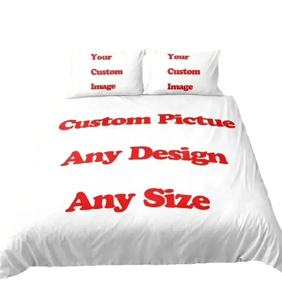 

Customized Image Photo Logo Bedding Set,3d Printed Duvet Cover Pillowcase Bed Set For Single Double Large Size