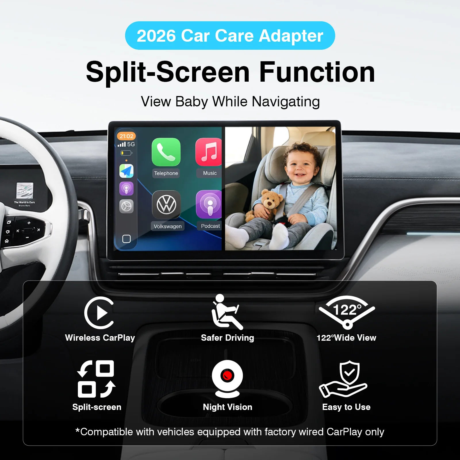 Cabin Care 2in1 Wireless CarPl - Baby Monitor Split Screen avis et prix