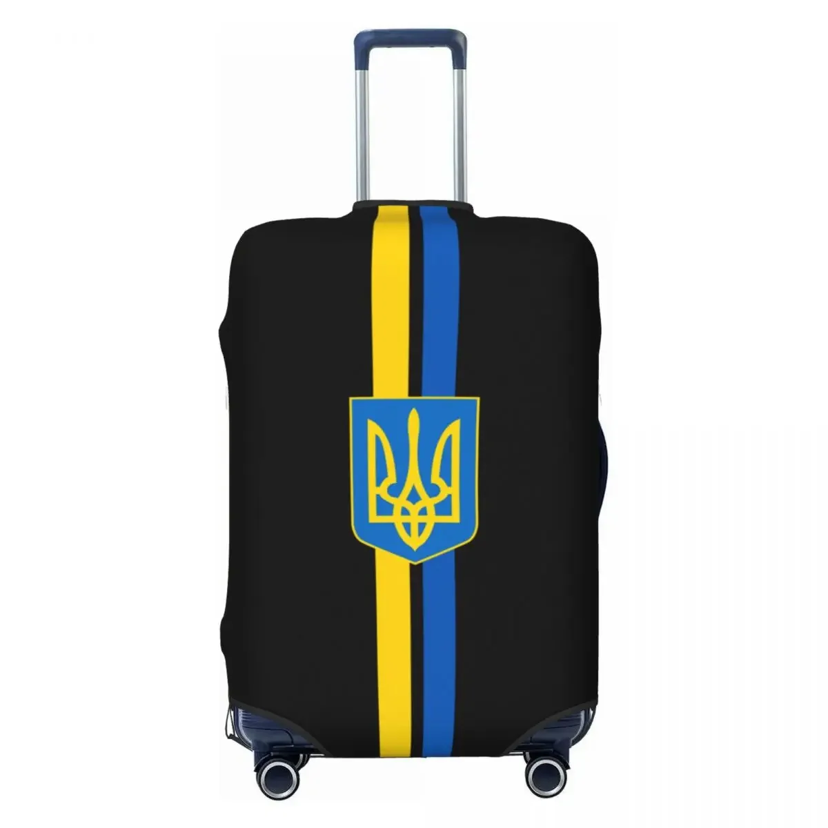 

Custom Coat Of Arms Ukraine Flag Suitcase Cover Elastic Ukrainian Trident Travel Luggage Covers for 18-32 inch