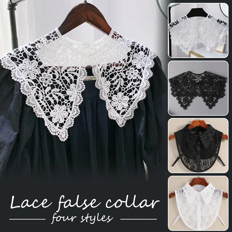 Frauen Spitze Gefälschte Kragen Bluse Süße Lolita Peter Pan Kragen Abnehmbare Gefälschte Falsche Kragen Hemd Bluse Tops Zubehör