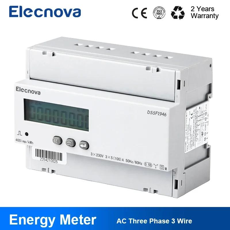 Multi Energy KWH Meter Solar Power 3 Phase RS485 DIN Rail Digital LCD Multimeter-Voltage,Current,Power Factor,Frequency DSSF1946