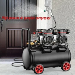 220V 20L 30L Portable Type Oil-less Silent High Pressure Air Pump Air Compressors Four-Cylinder Automotive Woodworking Painting