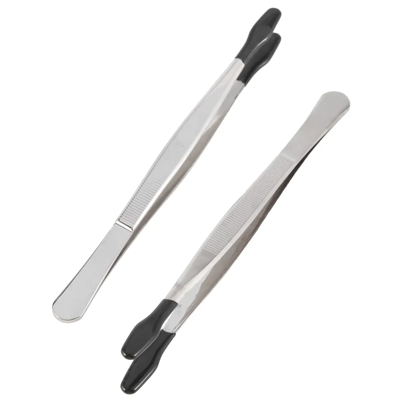 ABLU-2 Pezzi di Pinzette con Punta in Gomma Pinzette di Precisione in Silicone PVC Laboratorio Industriale Hobby Pinzette Artigianali Strumento