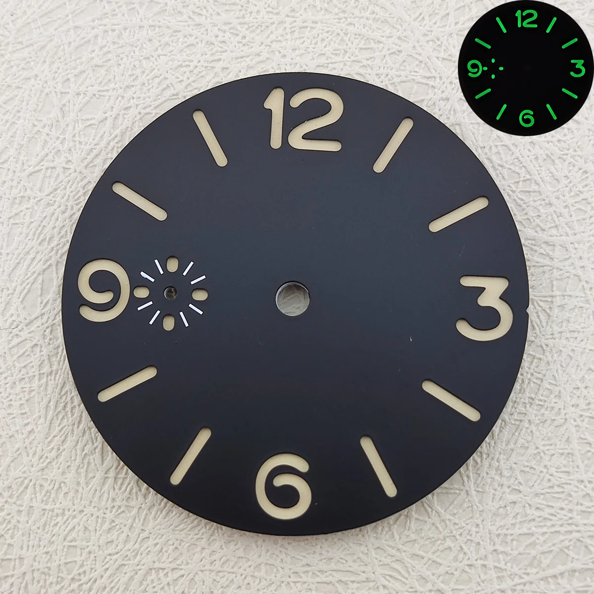38.8mm Watch Dial Custom Logo Green Glow Dial Watch Accessories Suitable For ETA 6497/ST3600 Mechanical Manual Watch Movement
